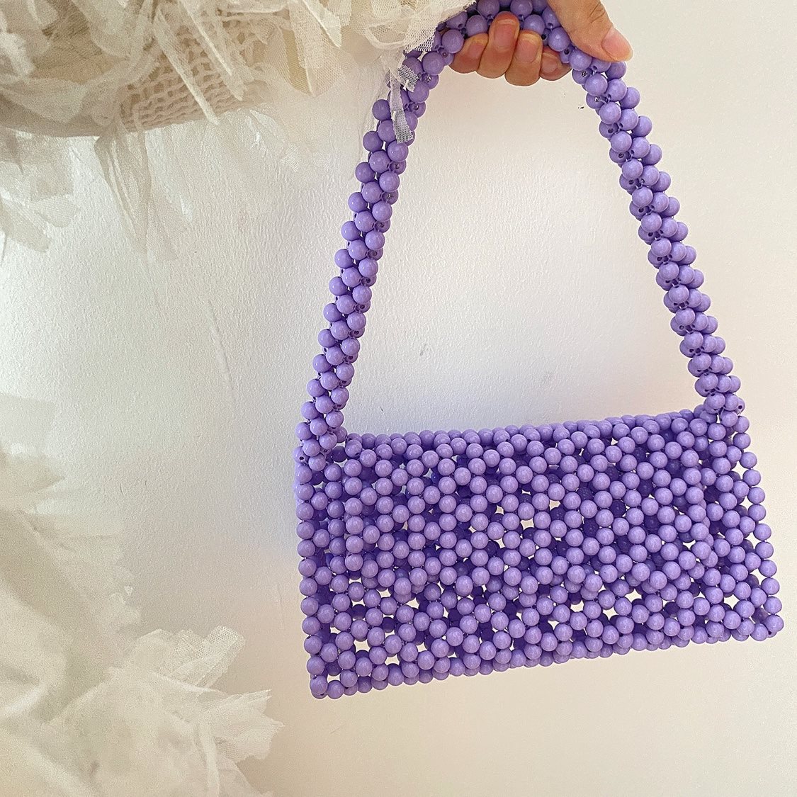 复古腋下包手工包包串珠包包diy材料包珍珠自制编织包手提单肩包