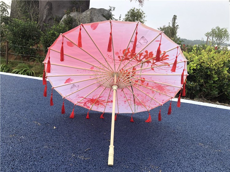彼岸花汉服花伞油纸伞古装女cos古风流苏拍照道具伞舞蹈伞装饰伞