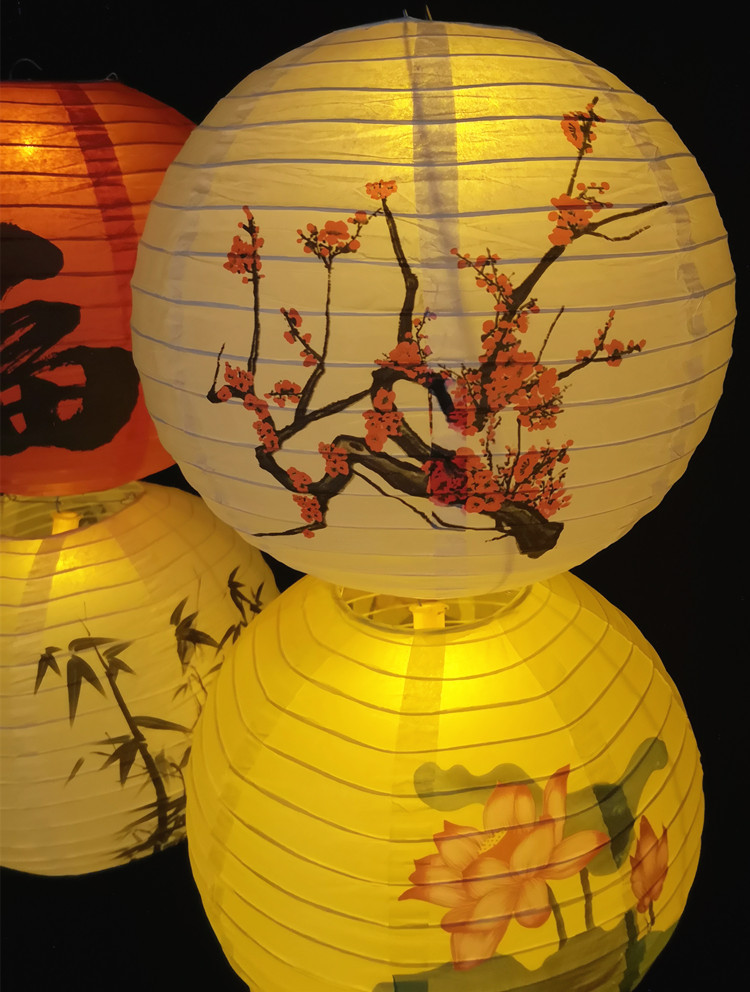 国庆中秋节挂饰纸灯笼风装饰中式古风汉服拍照手提仿古吊灯罩