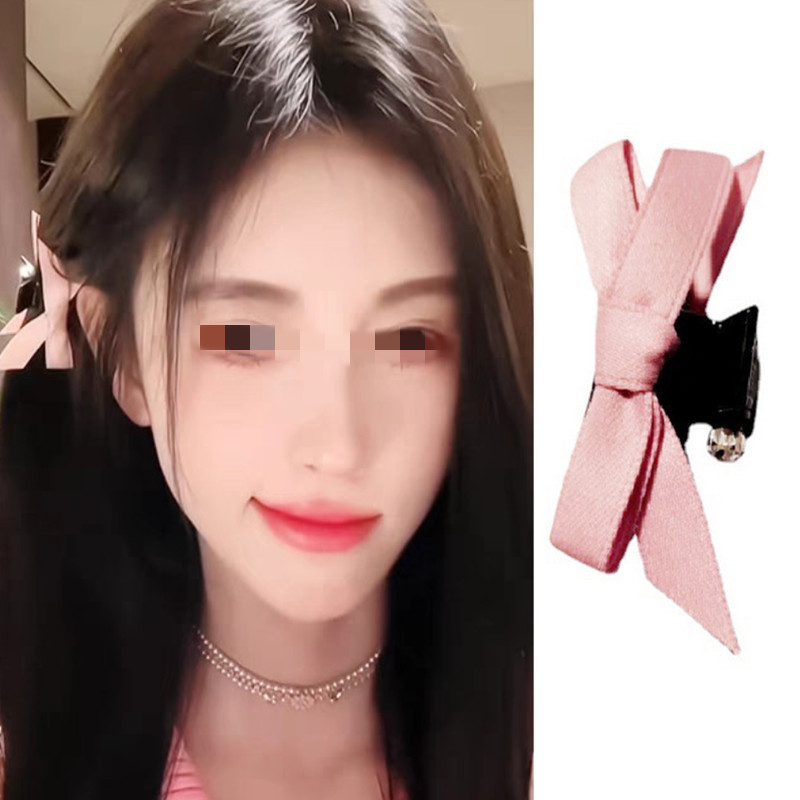 鞠婧祎同款粉色蝴蝶结抓夹刘海夹侧边夹钻夹甜美小号发夹抓夹