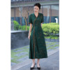 Jane Limei 2021 Spring new pattern Improved cheongsam Dress temperament Show thin Stand collar Mid length version cheongsam