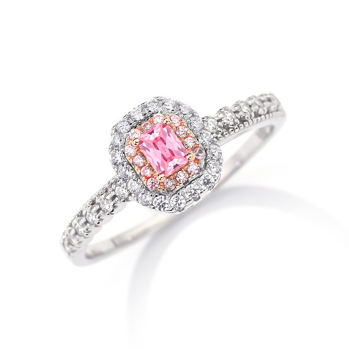 蕾迪s925银粉色冰花钻戒指跨境时尚欧美厂家时尚-阿里巴巴