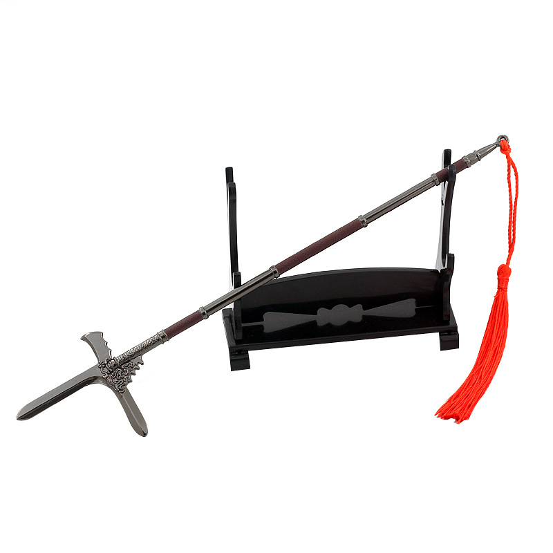古代秦国戟卜字铁戟长戈方天画戟花枪大钺杨家枪手办武器模型道具