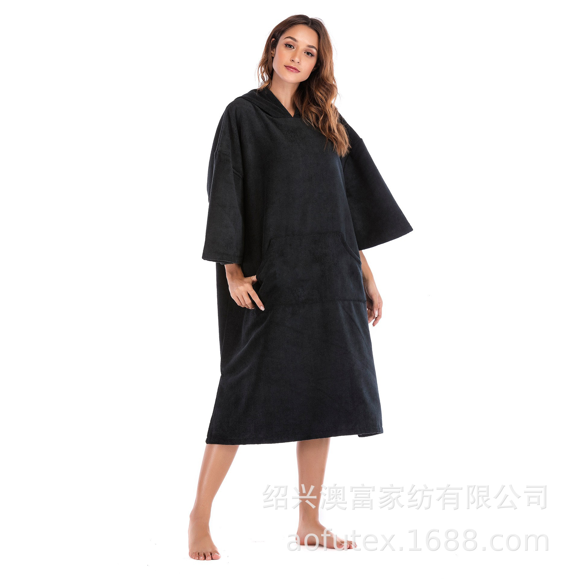 海滩情侣款吸水斗篷浴袍超细纤维沙滩浴巾冲浪连帽沙滩巾浴巾