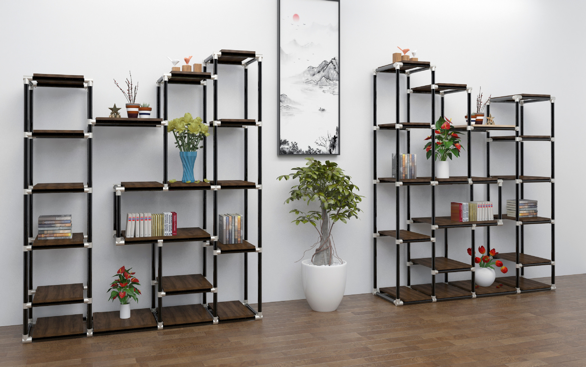 不等式置物架铁合金正方形储物柜现代管件拼装容易拆卸铁艺家居