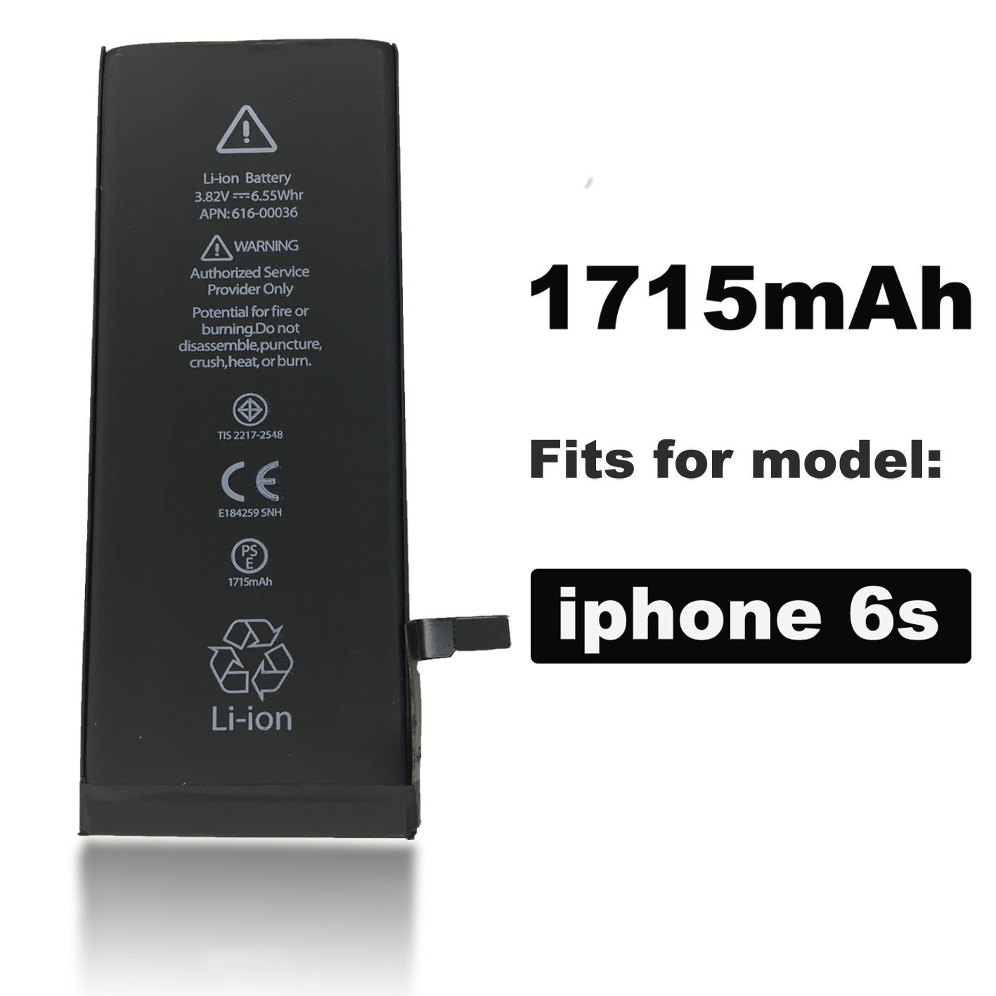 适用于苹果iPhone内置电池,iPhone6s电池battery,1715mAh耐用无