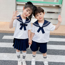 22新款幼儿园园服夏季套装男女童海军风短袖校服儿童水手服两件套