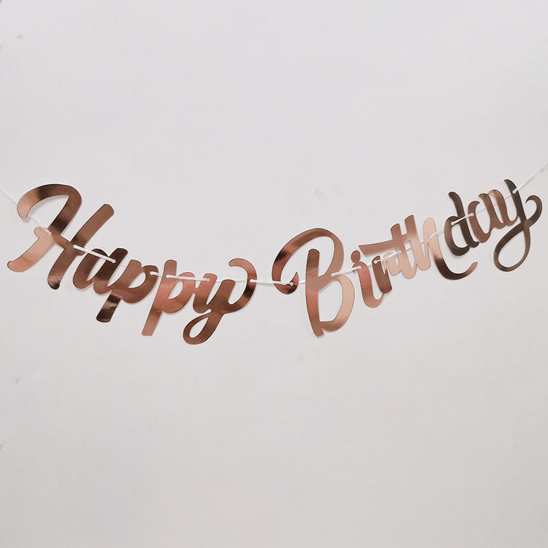 Happy Birthday to INS Hanging Flag Scene Layout HappyBirthday One-Piece Letter Gilding Latte Art Banner