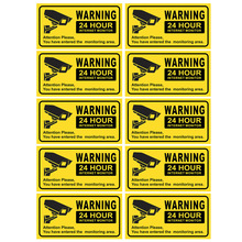 10PCS Waterproof Video Camera Surveillance Security Stickers