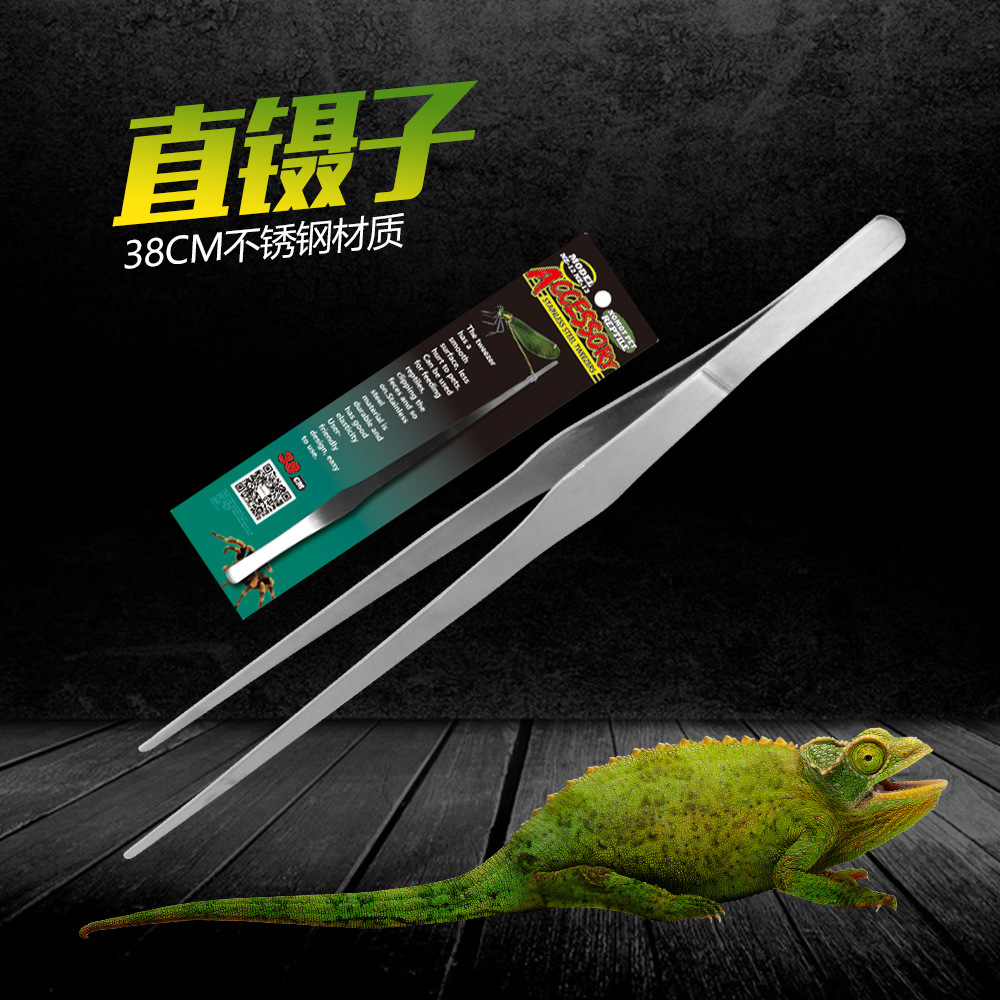 38cm直镊子的投喂日常工具不易生锈不锈钢材质爬宠爬虫镊子夹子