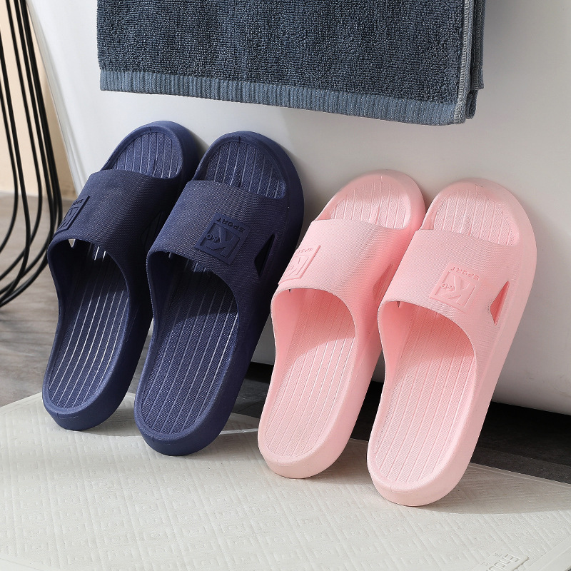 Summer New Slippers Women's Home Couple Indoor Bath Home Men's Thick Bottom Deodorant and Non-Slip Bathroom Slippers