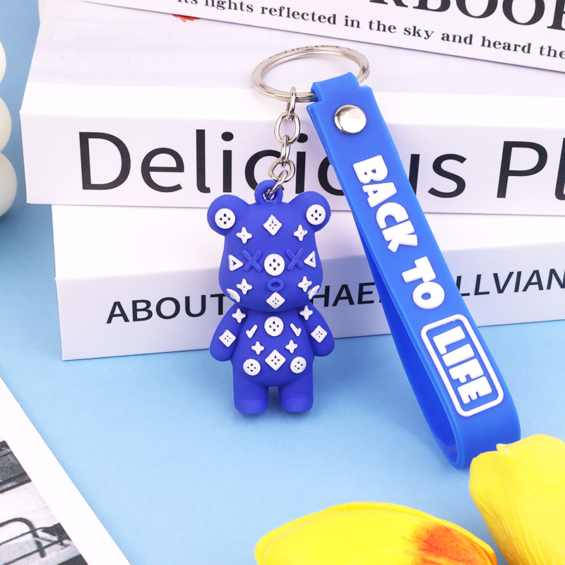 Cute Cartoon Bear Keychain Pendant Doll Accessories Creative Gifts Car Key Ring Bags Factory Wholesale