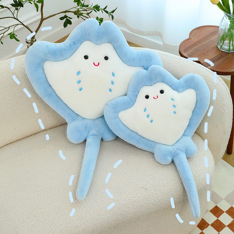 New Manta Ray Doll Plush Toys Cute Ocean Fish Doll Pillow Sofa Cushion Home Decoration Wholesale