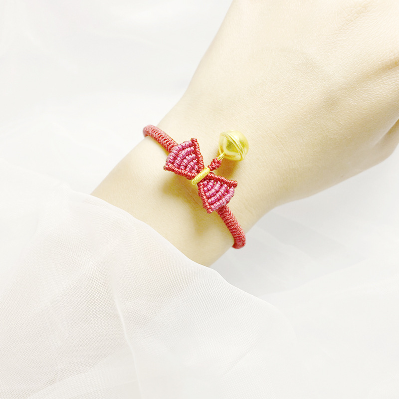 在逃公主半成品手绳小红书爆款铃铛半成品手工编织蝴蝶结编绳手链