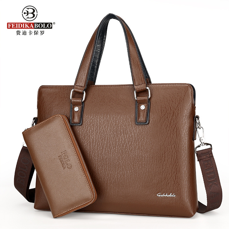 2022 New Men's Handbag Horizontal and Vertical Business Briefcase Computer Bag Casual Shoulder Messenger Bag Wholesale