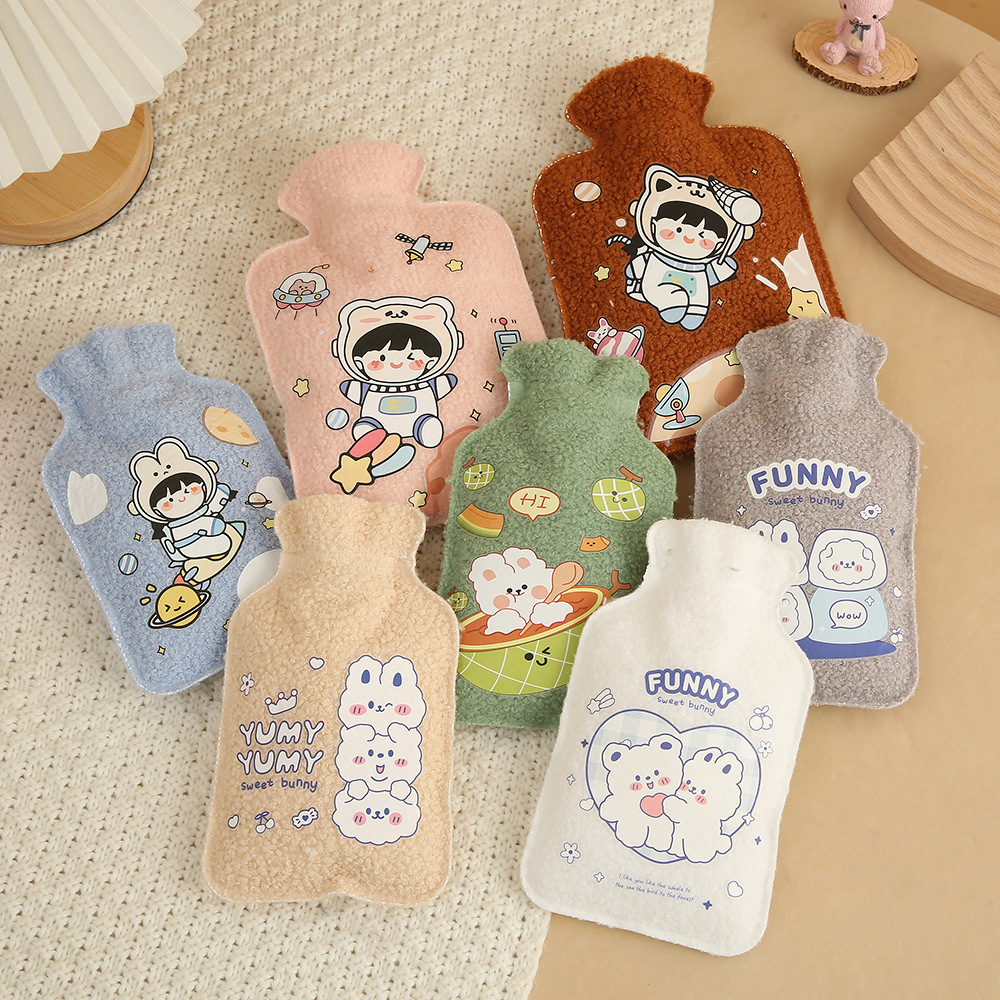 Hot Water Injection Thickened Explosion-Proof Hot-Water Bag Waist Hot Compress Belly Hand Warmer Female Student Plush Cute Hand Warmer