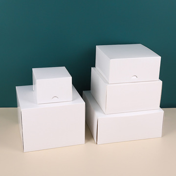 跨境白色纸盒盲盒方形小白盒白卡盒免费设计logo小批量生产包装盒