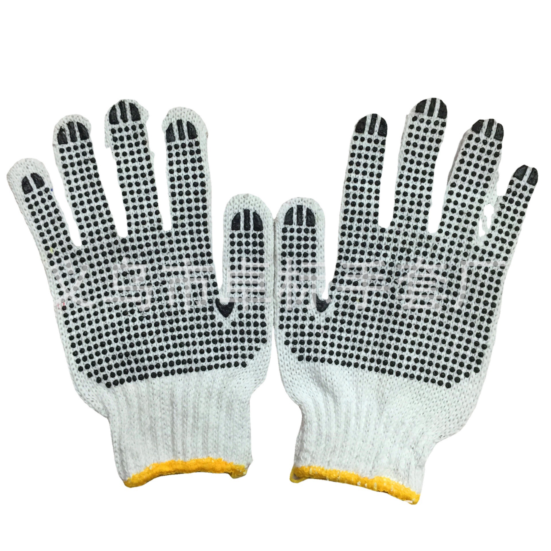 棉纱手套7针耐磨点胶防滑线手套现货劳保手套批发