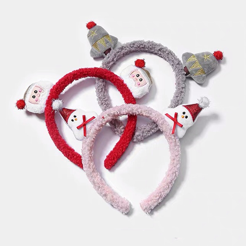 Cute Cartoon Christmas Headband Anime Santa Claus Reindeer Snowman Snowflake Q Version Headband Korean Style Fashionable Hairpin