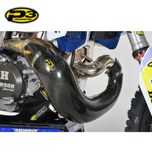 美国P3两冲越野摩托车保护盖碳纤维喉管保护盖防撞赛车FMF排气