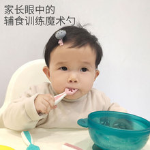 宝宝辅食训练勺子新生儿学习餐具儿童训练吃饭套装便携异形辅食勺