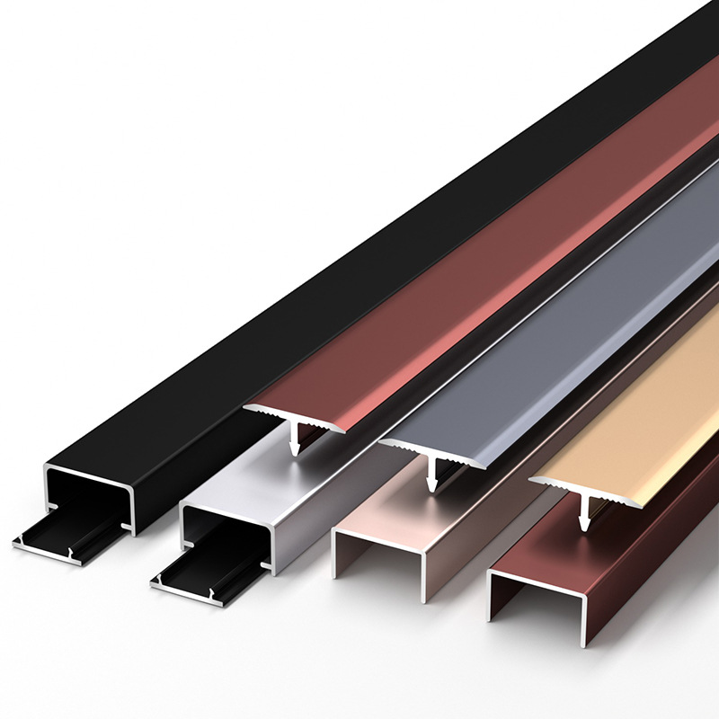 3ew1铝合金t型条收边条钛金装饰线条一字平板压条金属不锈钢u型槽