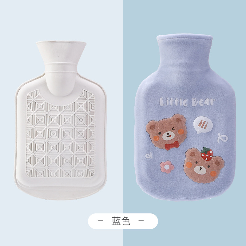 Cute Silly Bear Explosion-Proof Rubber Water-Injection Bag Plush Removable and Washable Flannel Hand Warmer