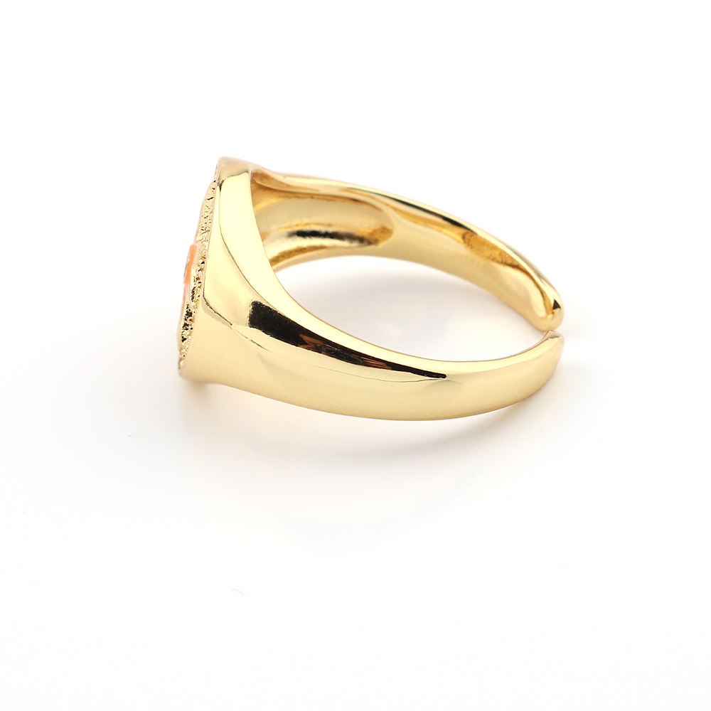 跨境欧美新款镶钻八芒星开口调节戒指女潮人米字滴油食指指环批发