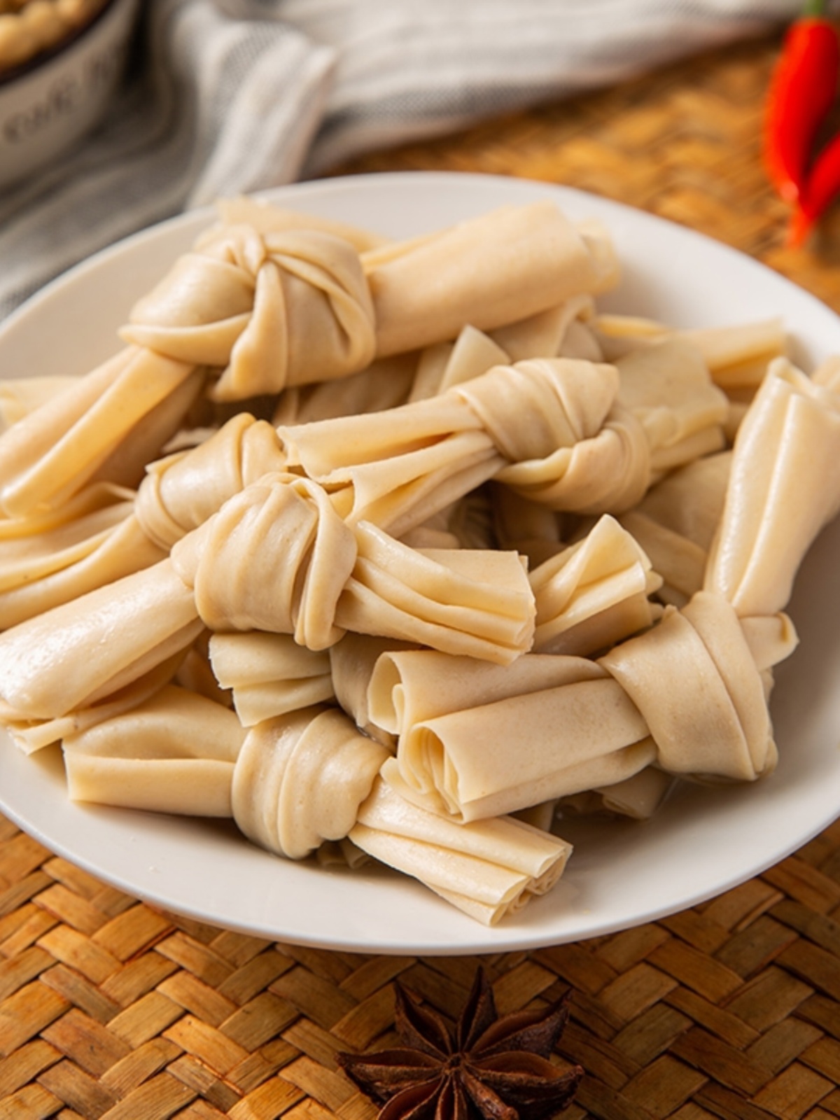 豆结扣商用豆皮夜市烧烤炸串素串火锅卤味关东煮散装干货1斤--5斤