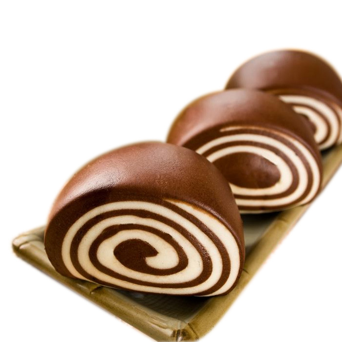 纯手工巧克力小花卷北方儿童馒头早餐 速冻卡通面点9只装