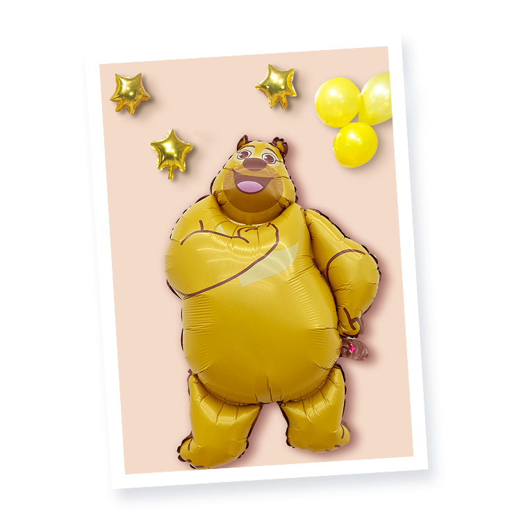 熊大熊二铝膜卡通气球 光头强儿童气球布置活动场景