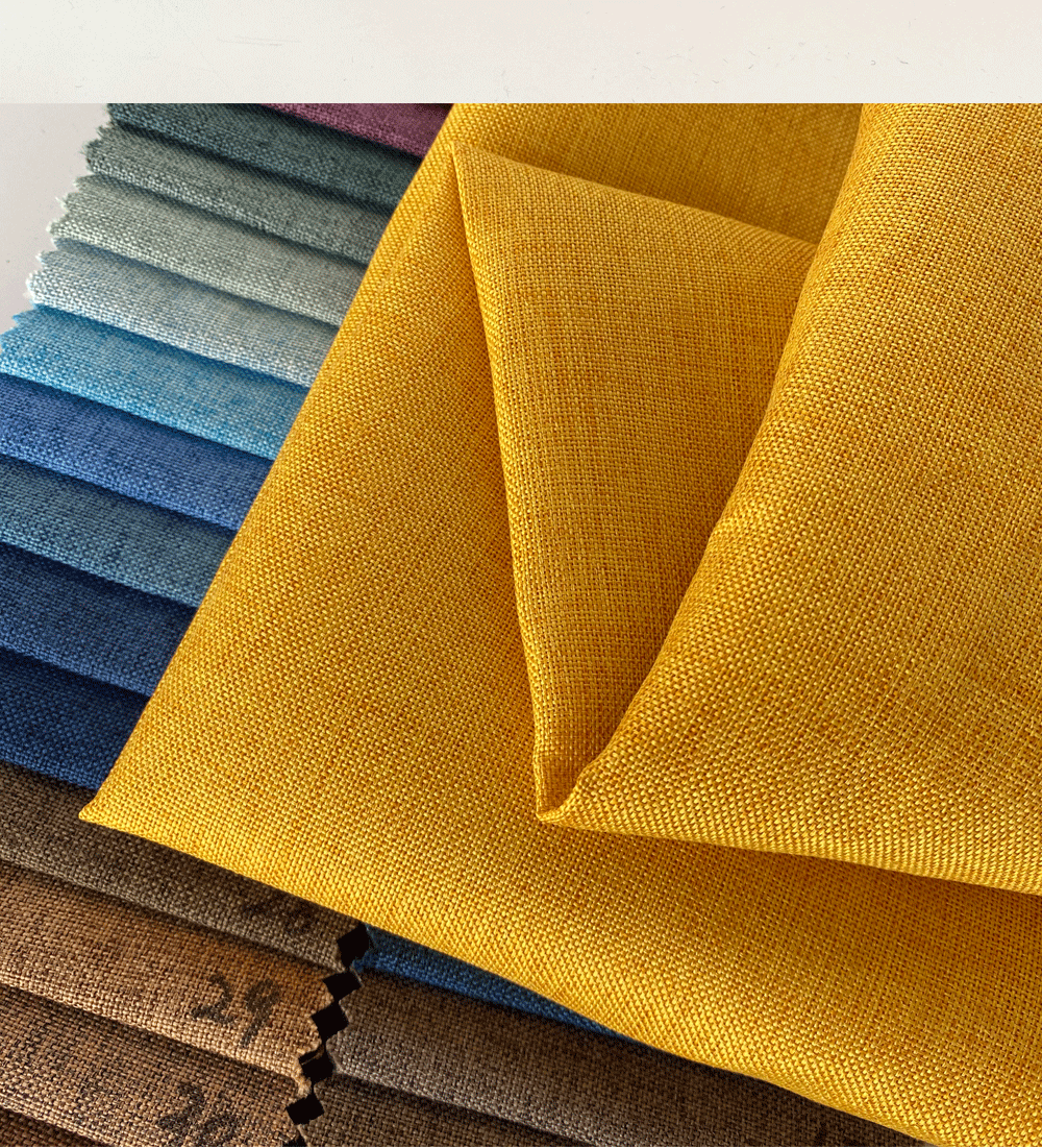 现货细麻沙发布300d仿棉麻纯色平纹涤纶布料抱枕靠垫全涤面料批发