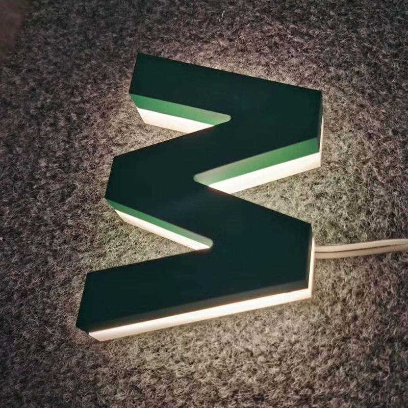 制作亚克力背扣水晶发光字金属背发光字门头招牌不锈钢背发光字