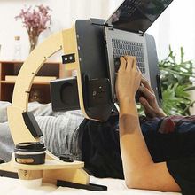 木制电脑支架床上笔记本电脑桌可折叠懒人桌宿舍学习书桌可调节