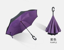 车用反向伞免持式汽车双层加大号C型晴雨反折长柄伞雨伞logo跨境