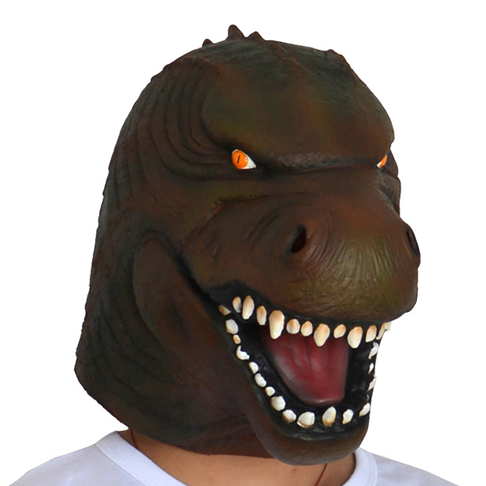 万圣节哥斯拉怪兽面具乳胶动物头套godzilla派对面罩影视面具道具