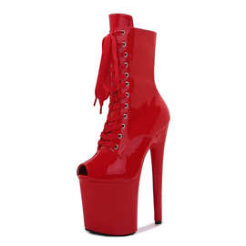 外贸欧美新款20cm鱼嘴钢管舞高跟鞋恨天高夜店性感模特情趣靴子女