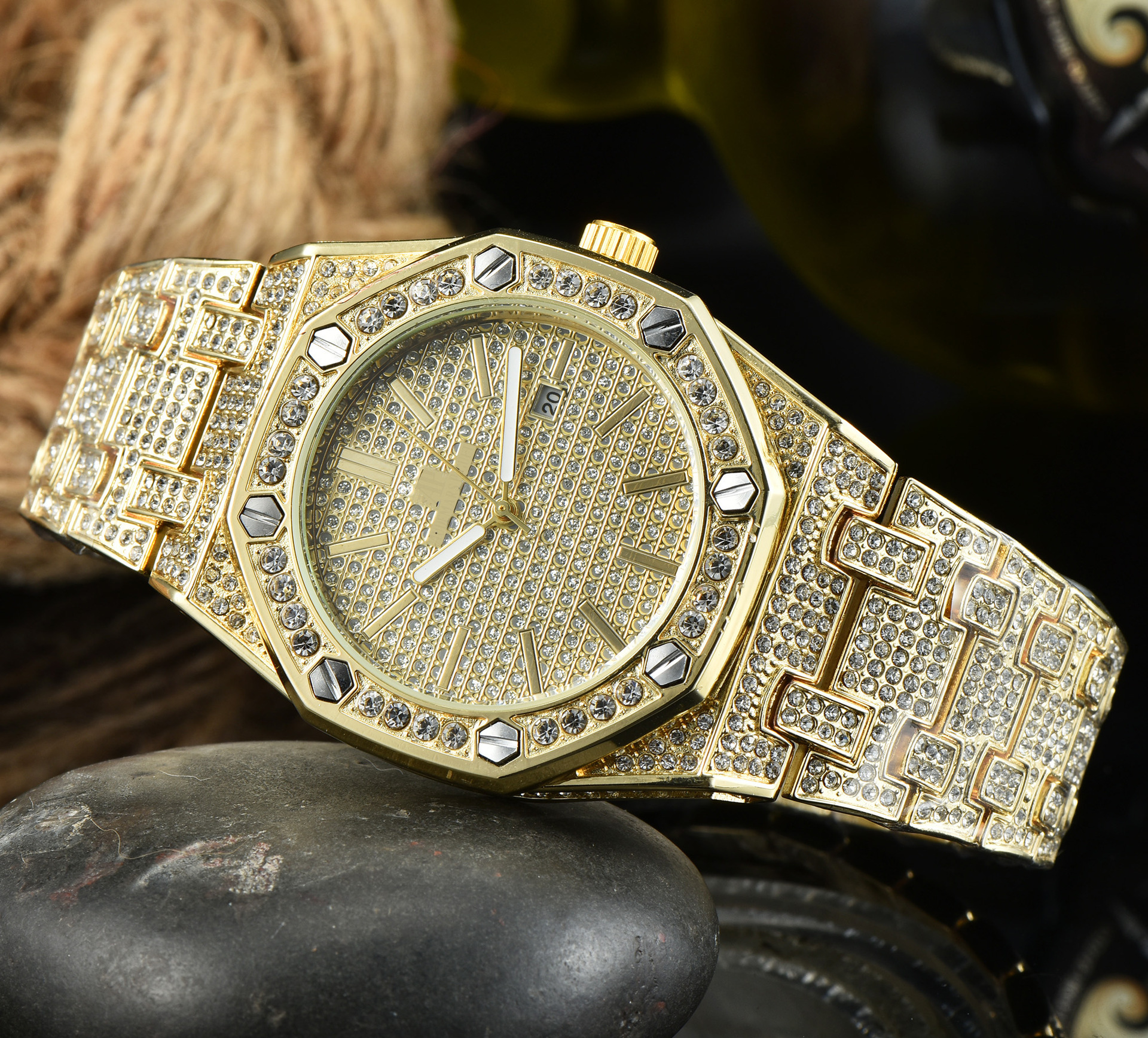 ap皇家橡树手表轻奢女款ins风小众设计离岸系列2021新款满钻手表