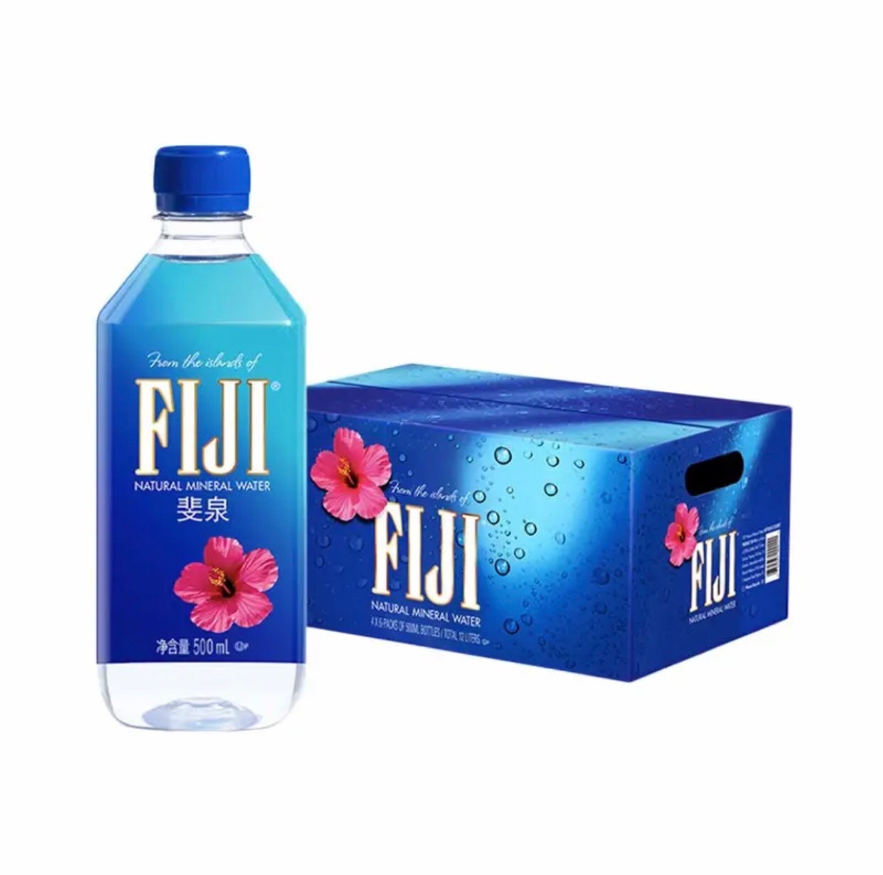 斐济原装进口 斐泉(fiji) 天然矿泉水500ml*24瓶 整箱