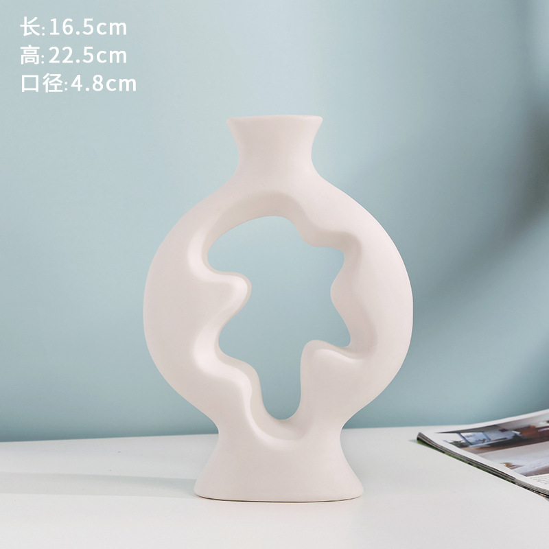 Ceramic Vase Decoration Modern Minimalist Furnishings Soft Decoration Model Room Coffee Shop Dining Room/Living Room Decoration Wholesale