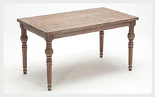 7T美式复古实木桌子餐桌组合做旧拉丝松木法式餐厅简约长方桌客厅