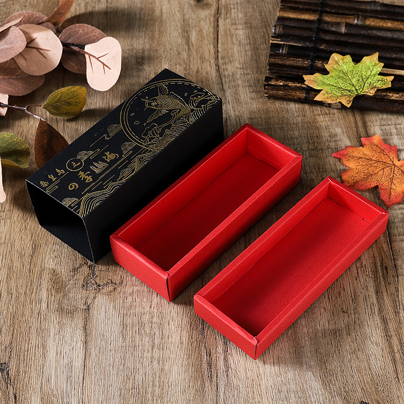 厂家批发双层抽屉纸盒烫金彩印礼品包装盒茶叶海鲜食品礼盒定制