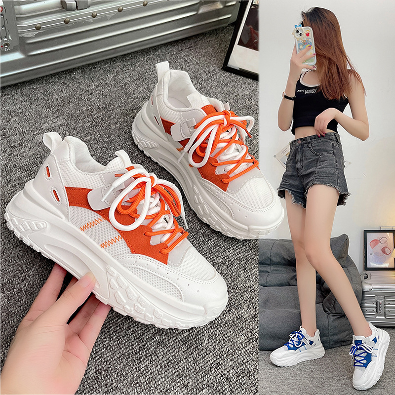 小蛮腰厚底运动老爹鞋女2023新款夏季女鞋子网面透气网鞋阿甘鞋潮