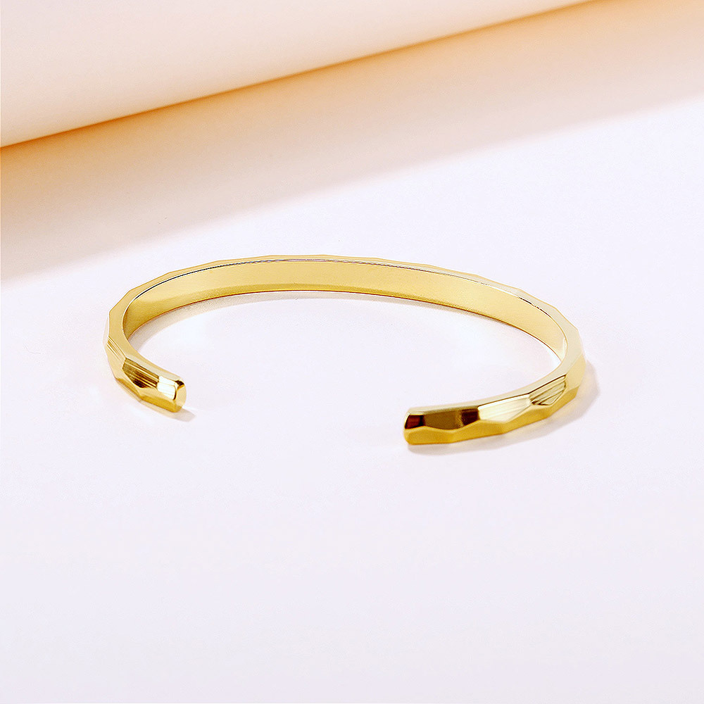 opk饰品欧美跨境货源个性c形百搭不锈钢手镯可调节开口钛钢手镯女