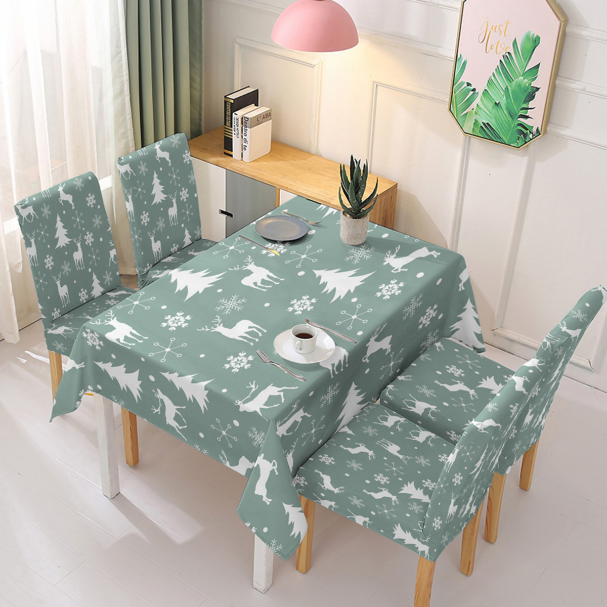 SOURCE Manufacturer Christmas Decorative Tablecloth Chair Cover Elastic One-Piece Chair Cover Printed Tablecloth Can Be Customized Pattern