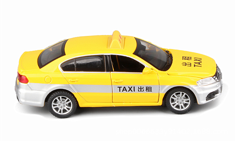 嘉业1:32大众出租车taxi声光回力四开门合金汽车模型男孩玩具车