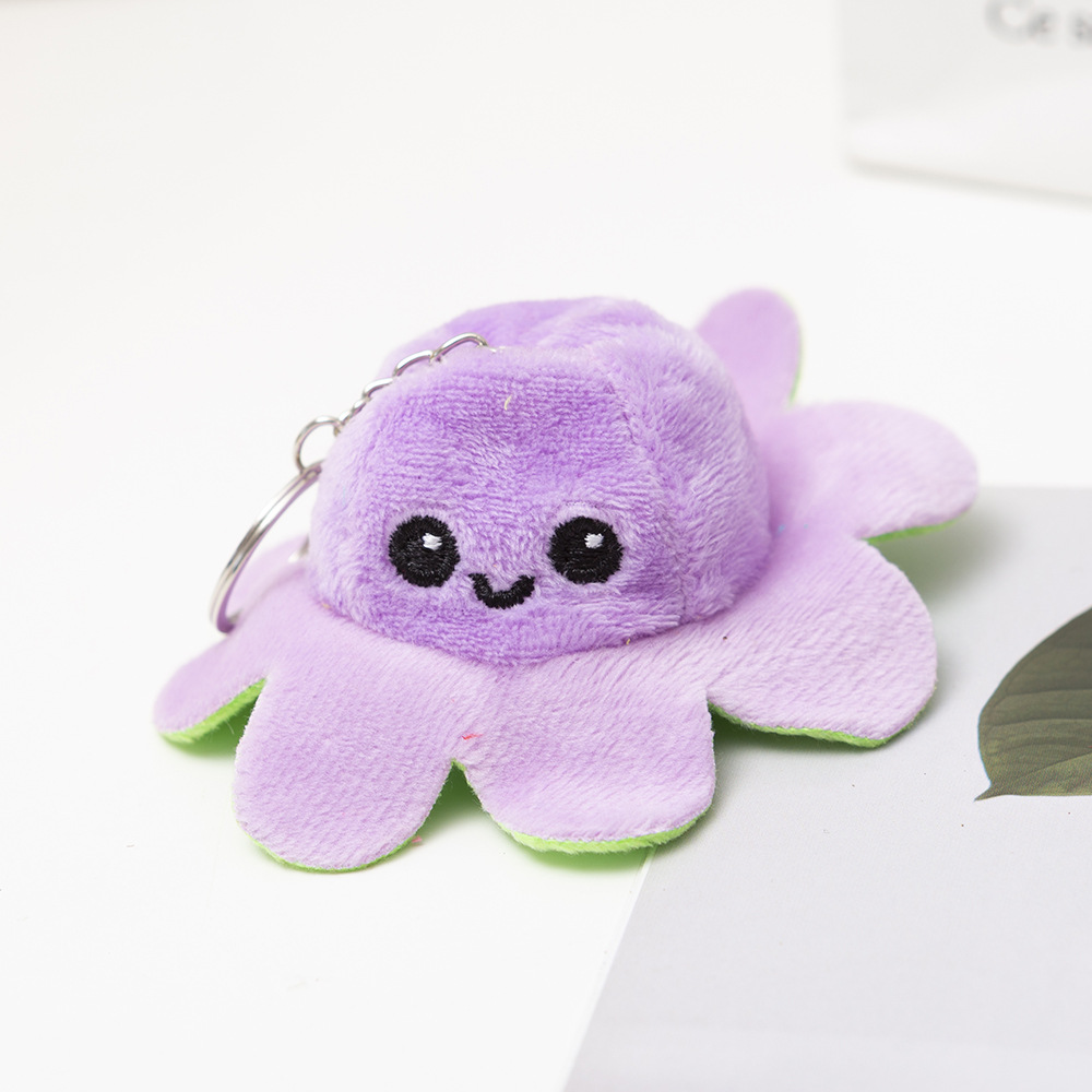 Creative New Plush Toy Small Size Double-Sided Octopus Doll Pendant Keychain Handbag Pendant Cute Doll