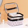 Amazon double-deck waterproof Cosmetic capacity Pink Wash bag waterproof travel convenient Skin care products Storage bag