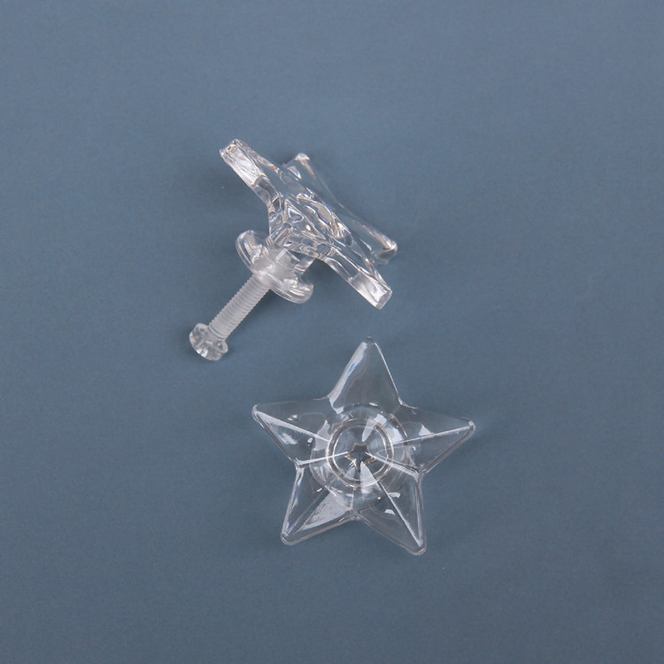 水晶拉手带螺丝透明实心陀螺灯笼按钮橱柜衣柜抽屉箱盖拉手把手柄