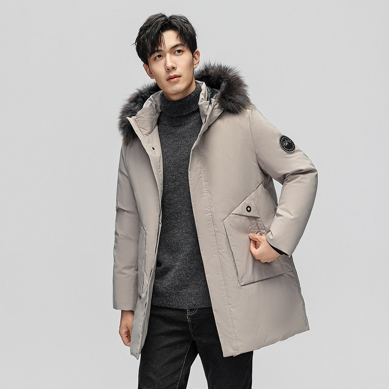 2023 Winter New down Jacket Men's Mid-Length Thickened Warm Coat Casual Couple Workwear Hooded Jacket Fashion